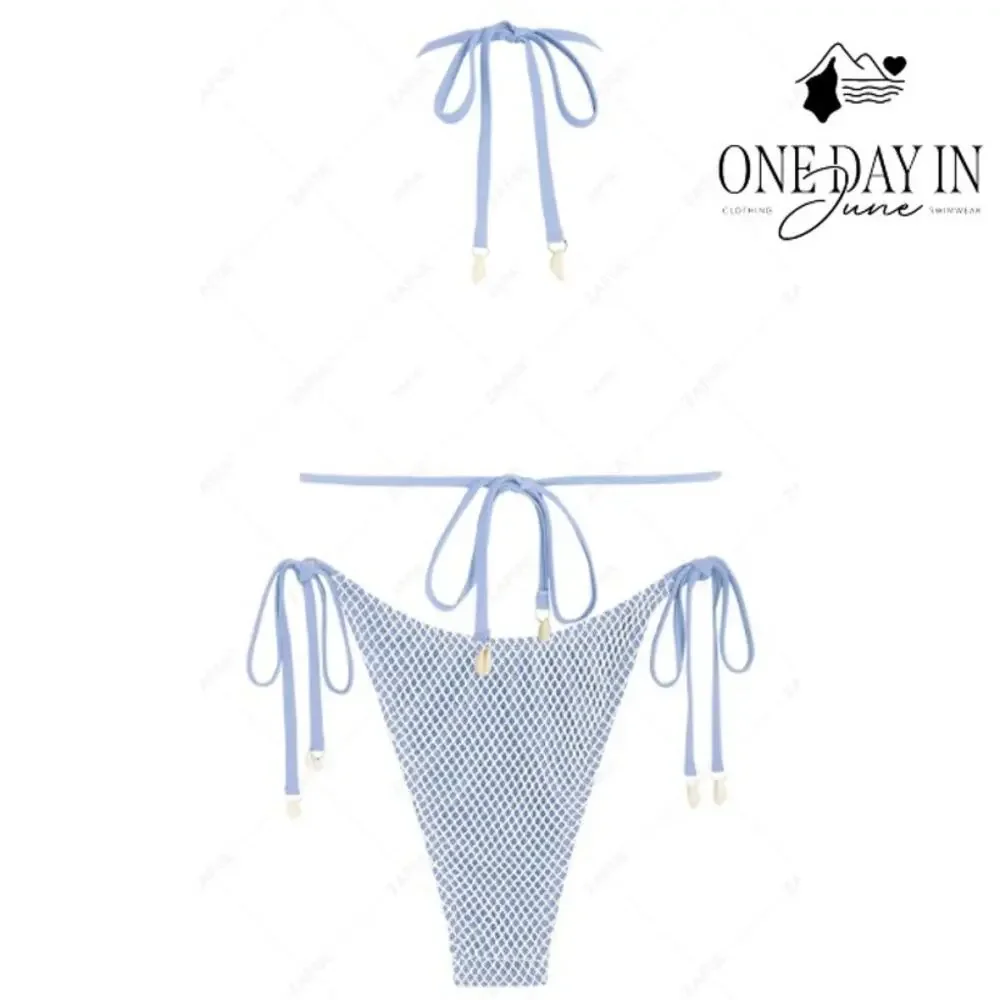 Zaful High Cut Tie Side Tie Back Bikini Swimsuit Size M - Picture 2 of 7